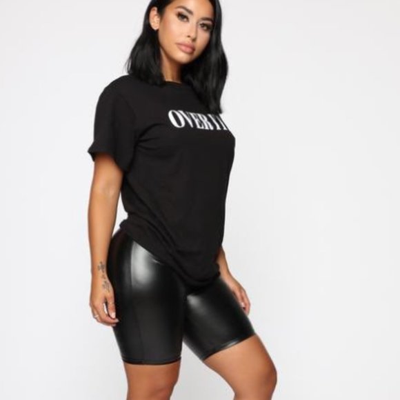 Fashion Nova Black Rough Rider Biker Shorts - Picture 1 of 4